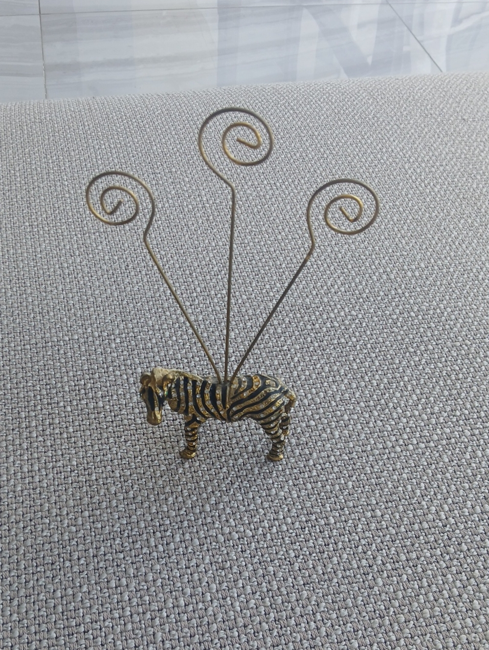 Zebra Photo/Card Holder in Gold and Black